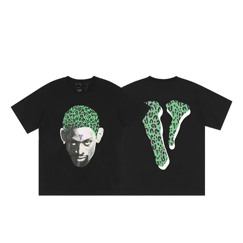 Black Green Leopard Print T-Shirt