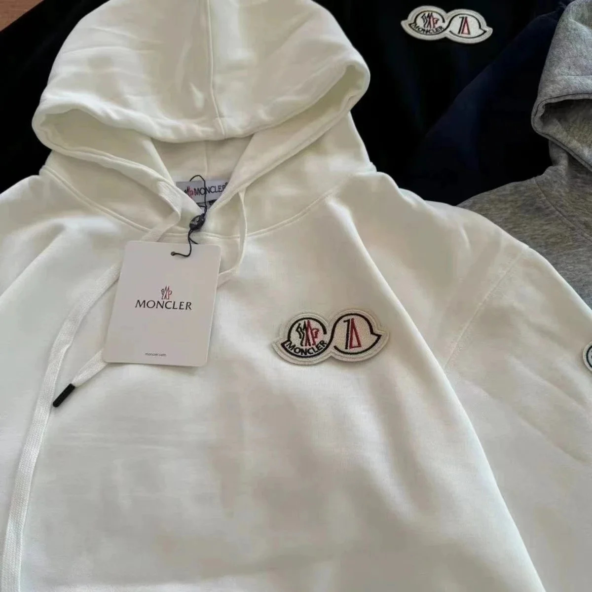 Moncler White Fleece Hoodie