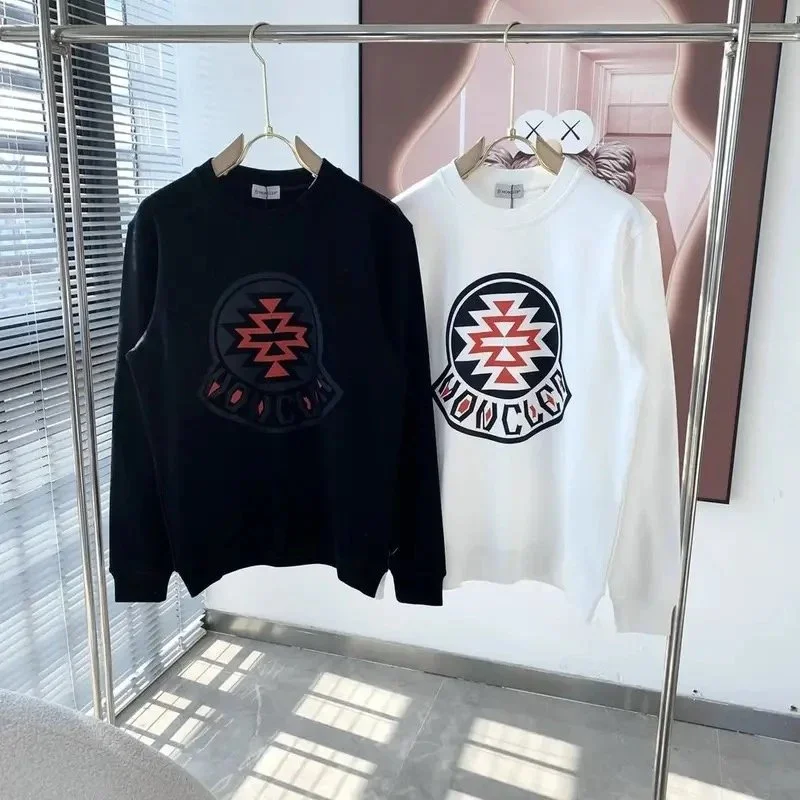 Moncler Tribal Print Crewneck Sweatshirt Black/White
