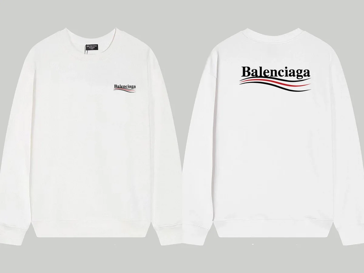 Balenciaga White Logo Crewneck Sweatshirt