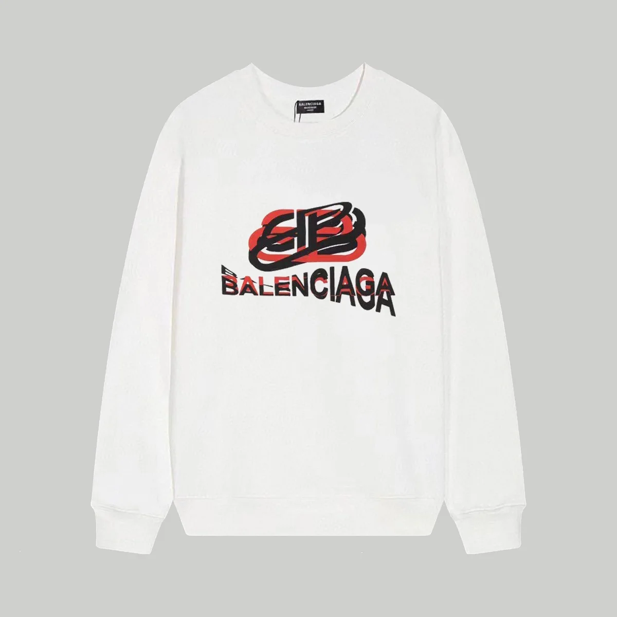 Balenciaga White Logo Print Sweatshirt