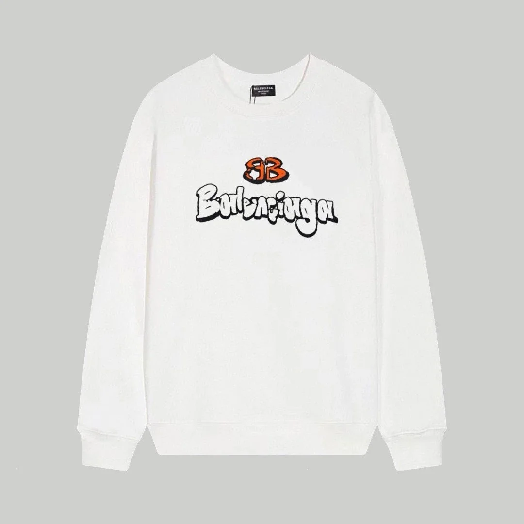 Balenciaga White Graffiti Logo Sweatshirt