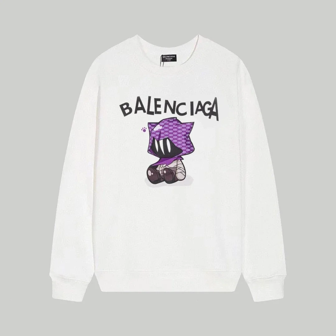Balenciaga White Cat Print Sweatshirt