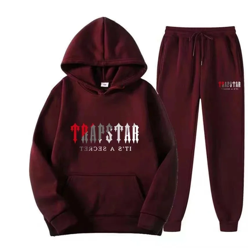 Trapstar It's a Secret Hoodie & Pants Set Burgundy Tracksuit