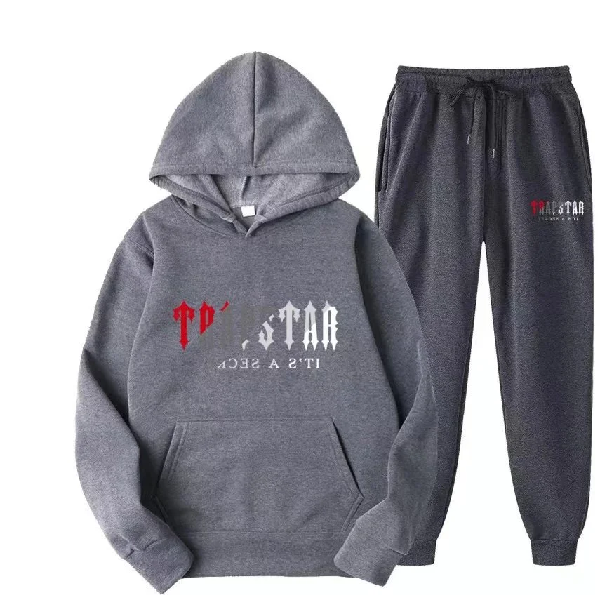 Trapstar Grey It's a Sec Hoodie & Sweatpants Set