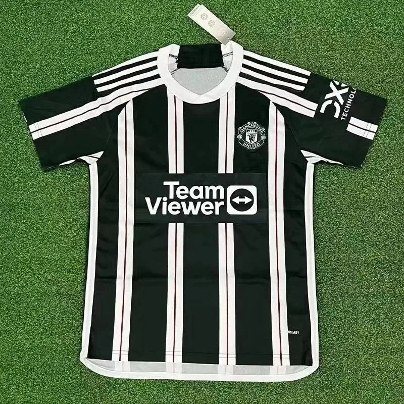 Adidas Manchester United Black & White Striped Jersey