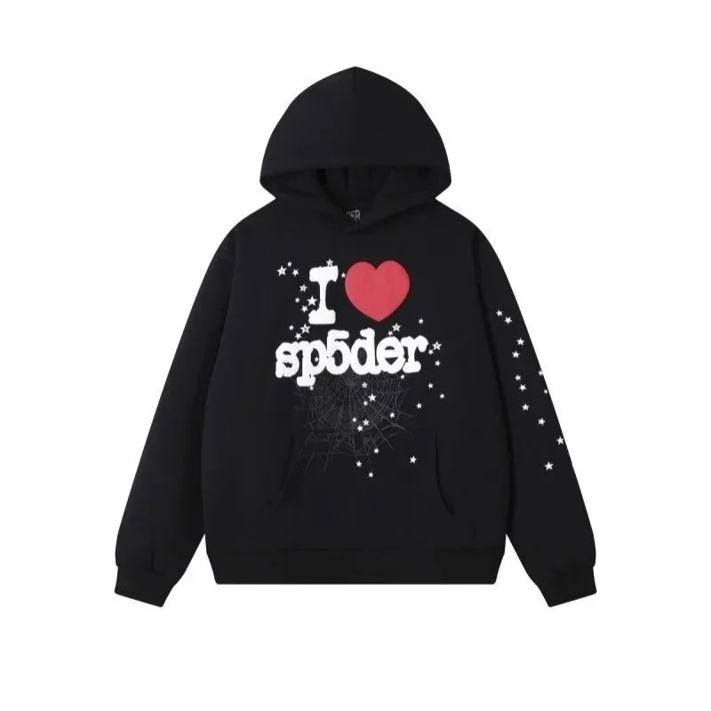 SP5DER Spider I Love Sp5der Black Hoodie