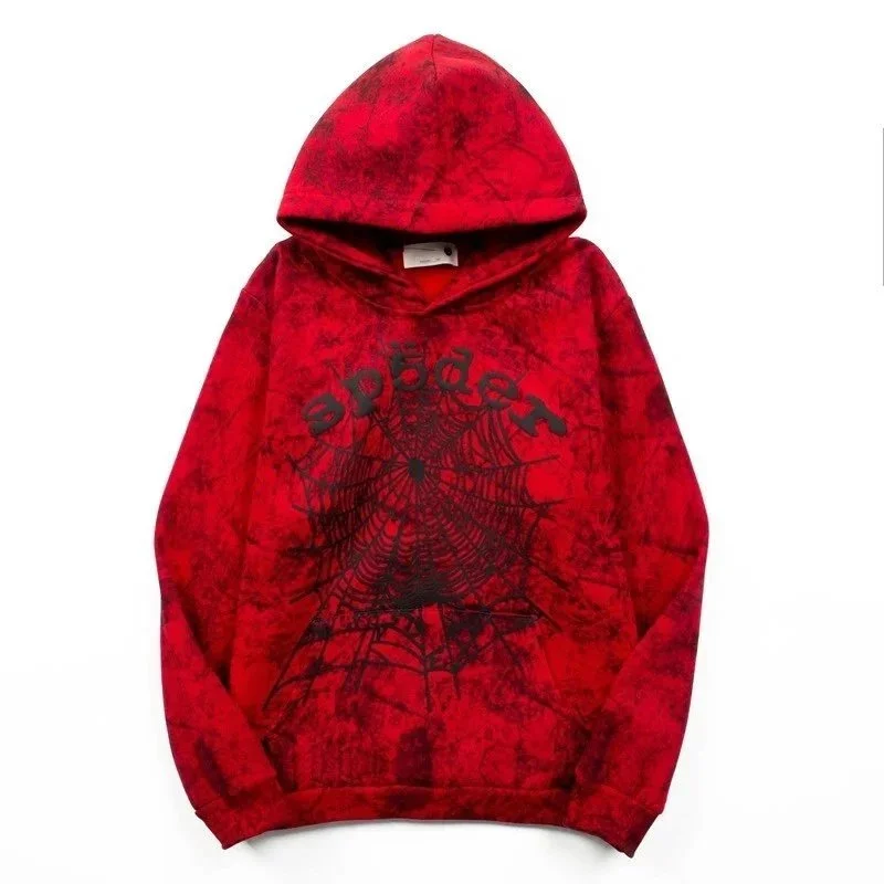 Palm Angels Spider Red Tie-Dye Hoodie