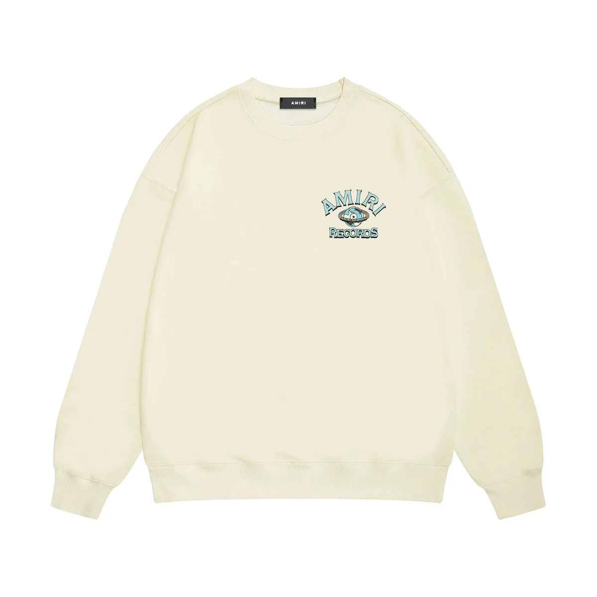 Amiri Records Cream Crewneck Sweatshirt