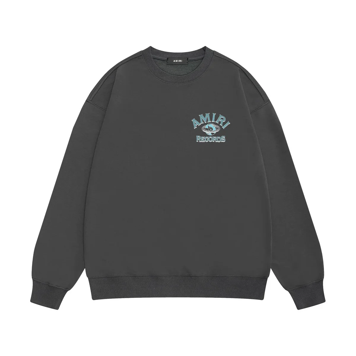 Amiri Deep Grey Records Crewneck Sweatshirt