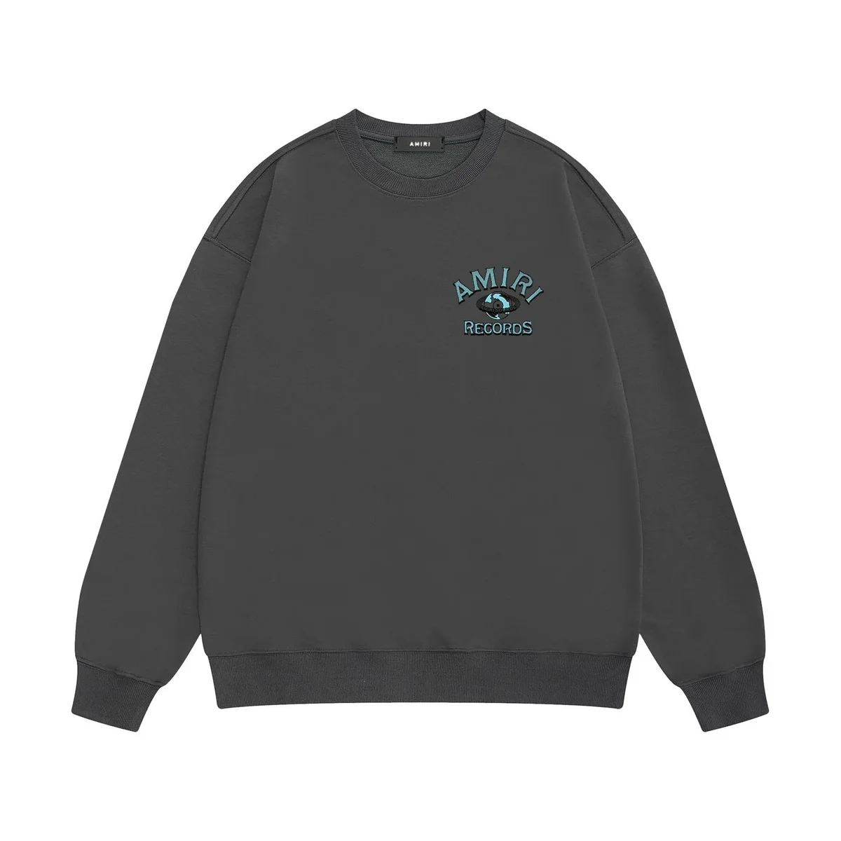 Amiri Amiri Records Deep Grey Crewneck Sweatshirt Grey - 1