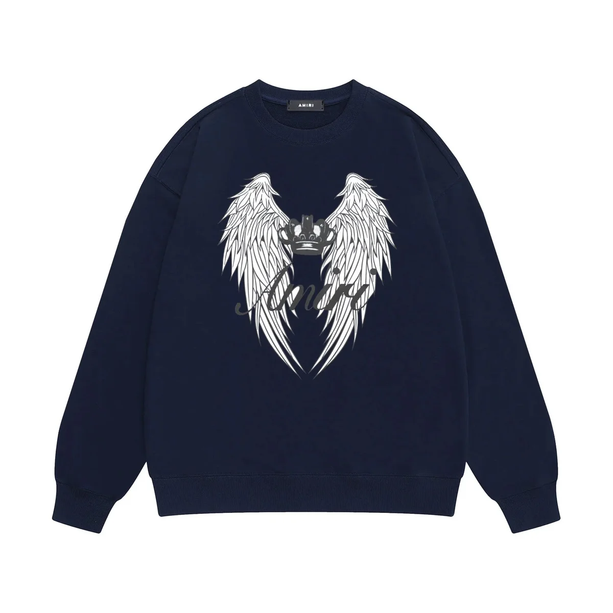 Amiri Wings Crown Graphic Sweatshirt in Navy