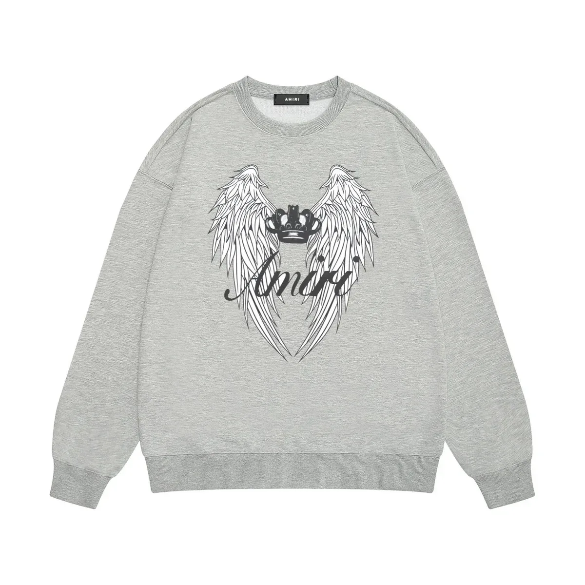 Amiri Wings Crown Graphic Sweatshirt 4浅灰色