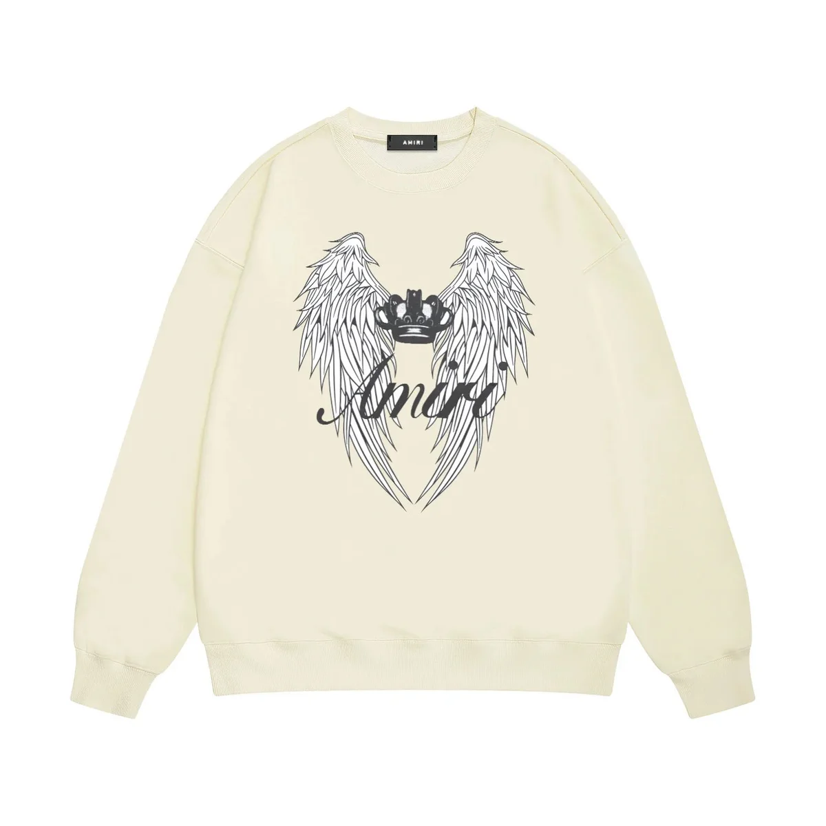 Amiri Angel Wings Crown Beige Sweatshirt