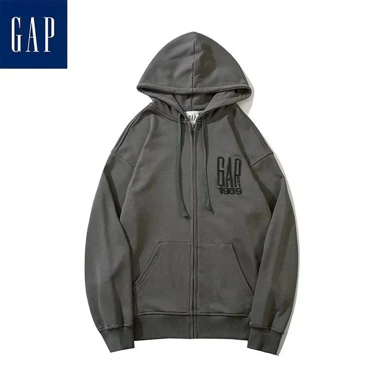 GAP Hoodie with Logo Embroidery in Grey
