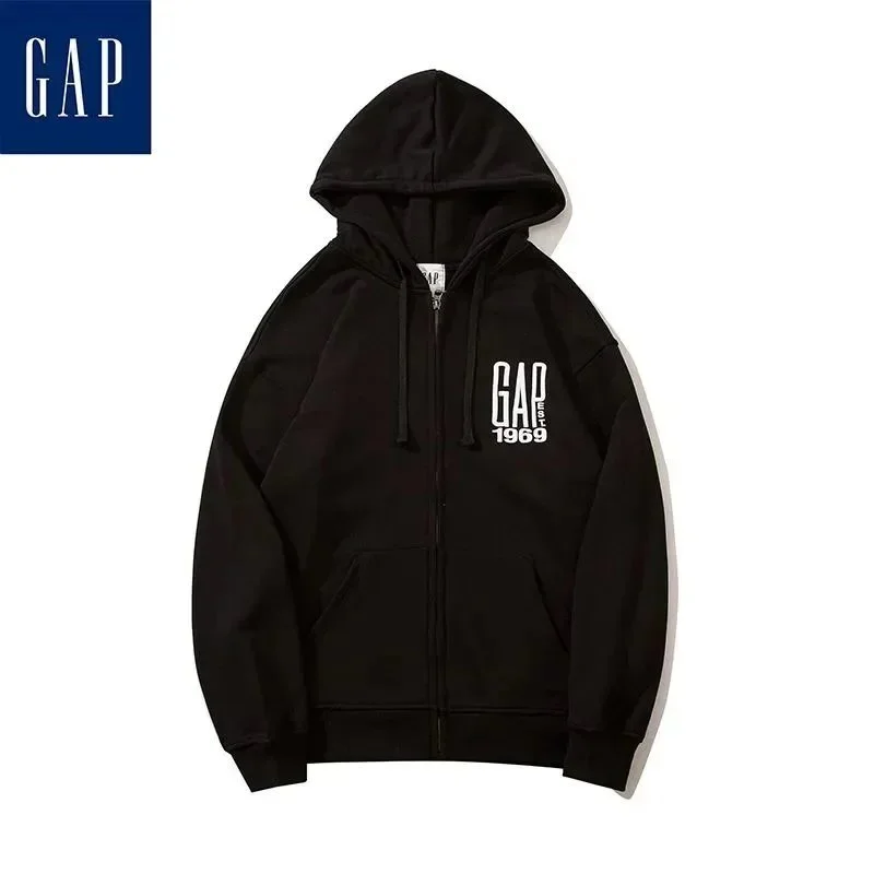 GAP Black '1969' Zip-Up Hoodie