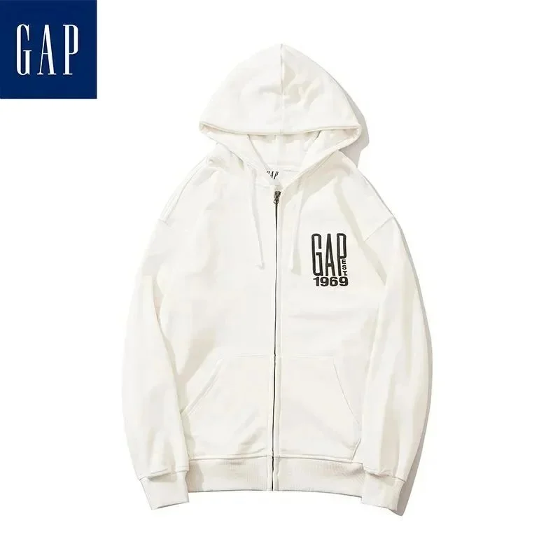 GAP 1969 Zip-Up Hoodie White Hooded Sweatshirt