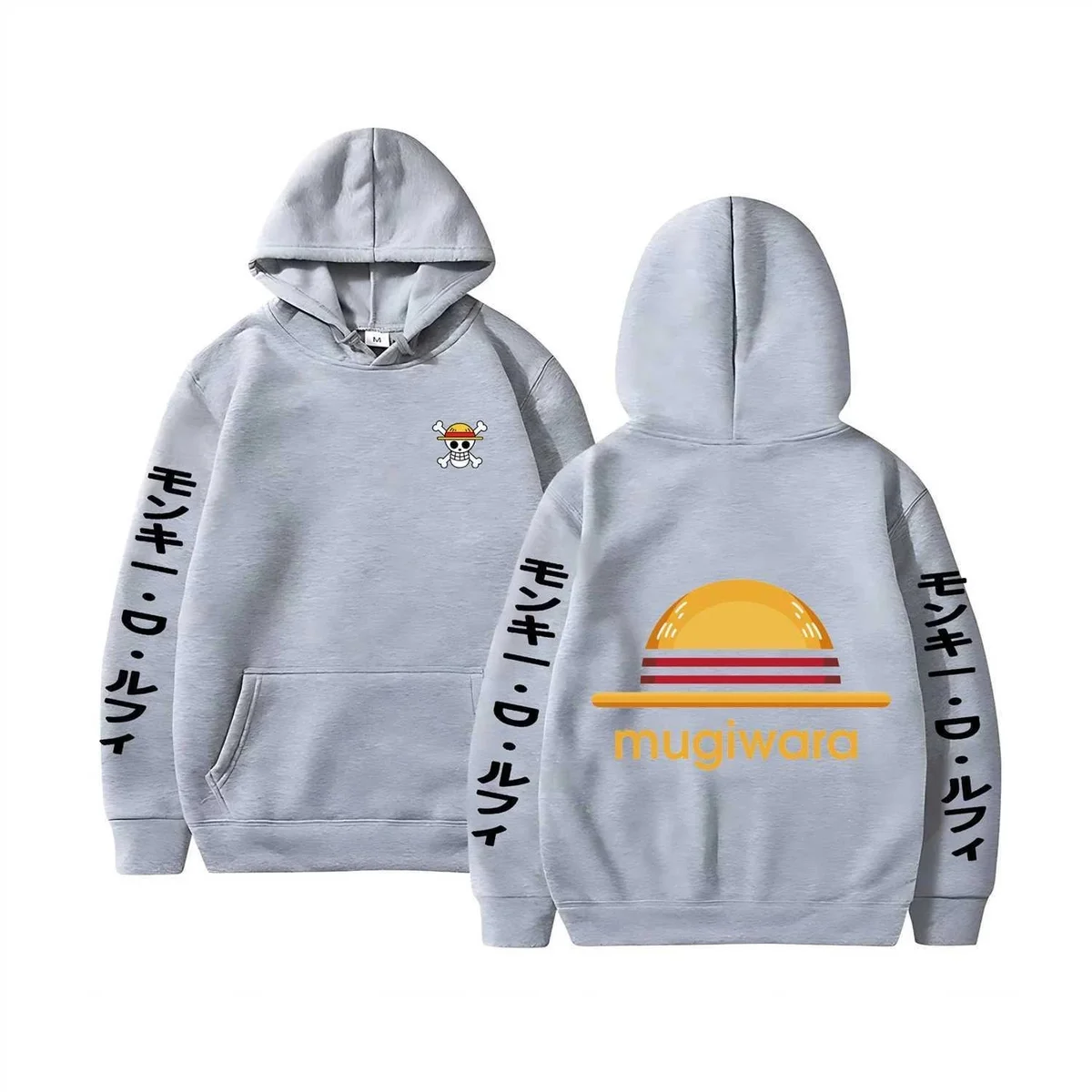 One Piece Mugiwarra Grey Hoodie Sweatshirt