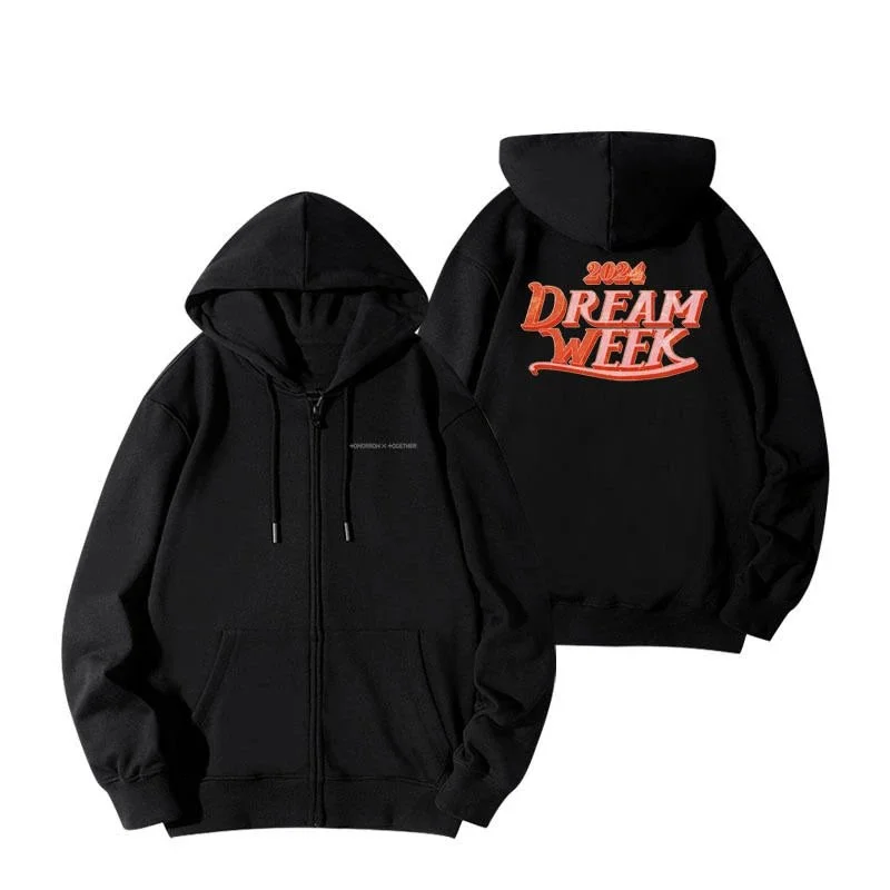 Black 'Dream Week 2024' Zip-Up Hoodie