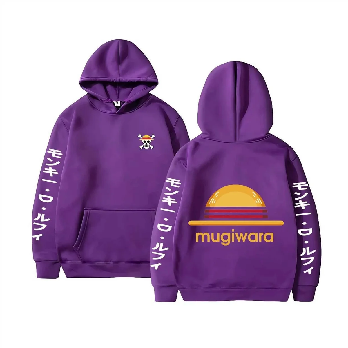 Purple One Piece Mugiwara Hoodie Sweatshirt