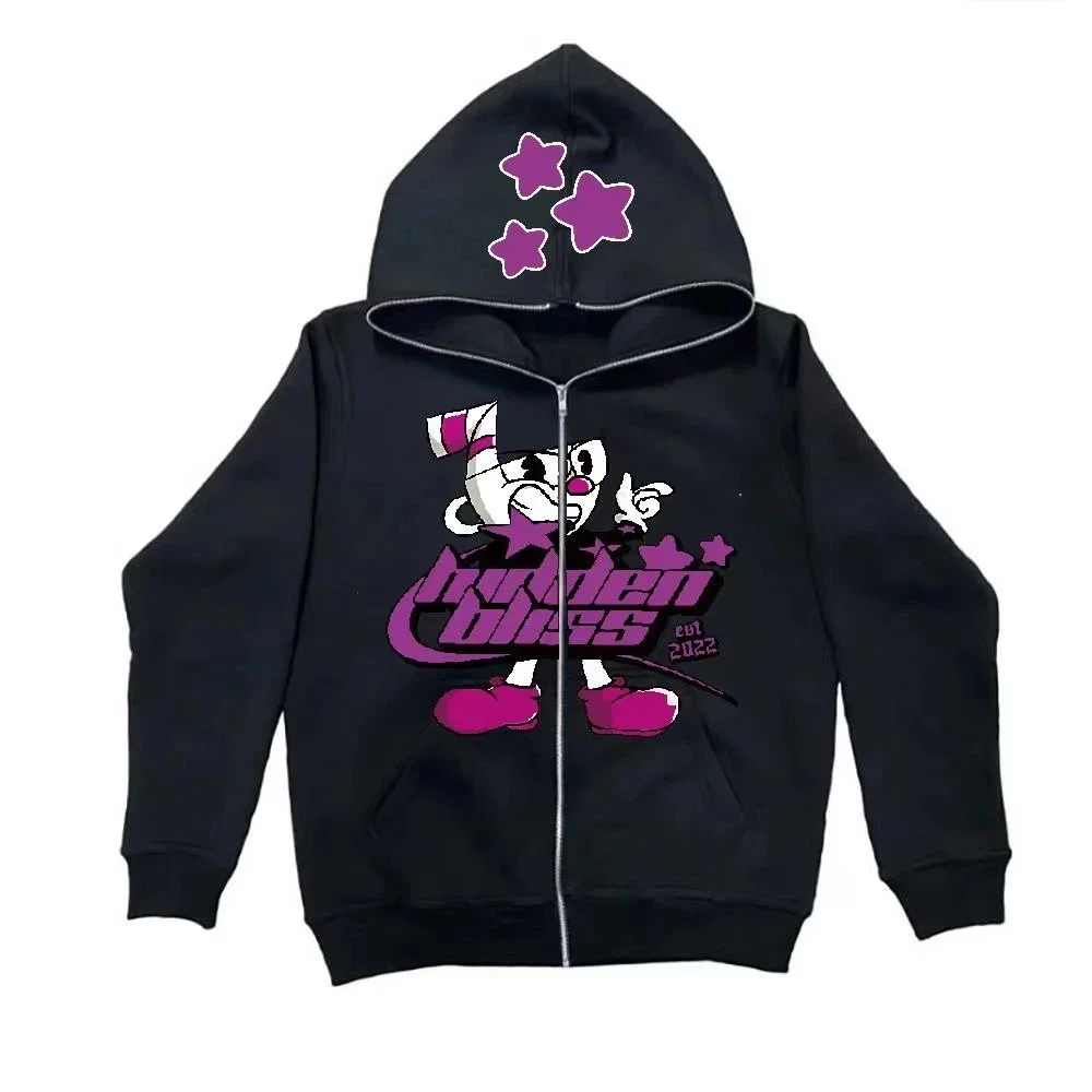 Unisex Hidden Bliss Zip-Up Hoodie 34 Black