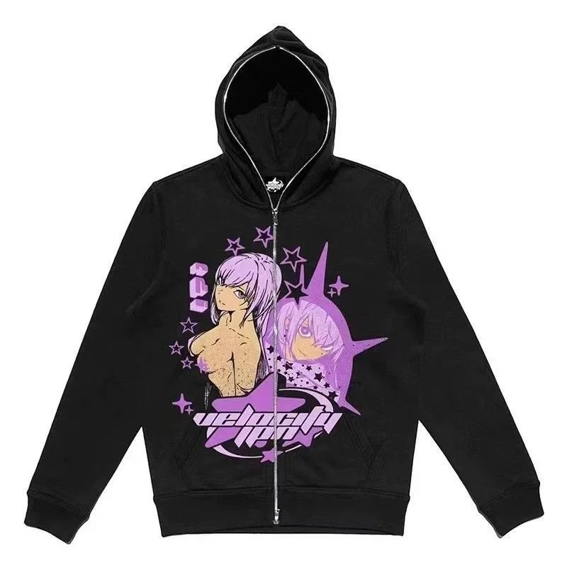 Black 'Velocity Pink' Zip-Up Hoodie