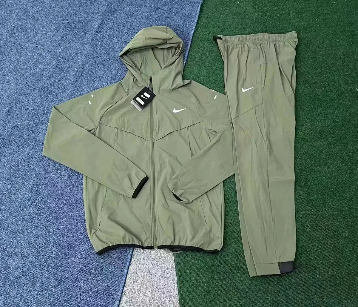 Nike Air Tech Fleece Olive Green Tracksuit Set