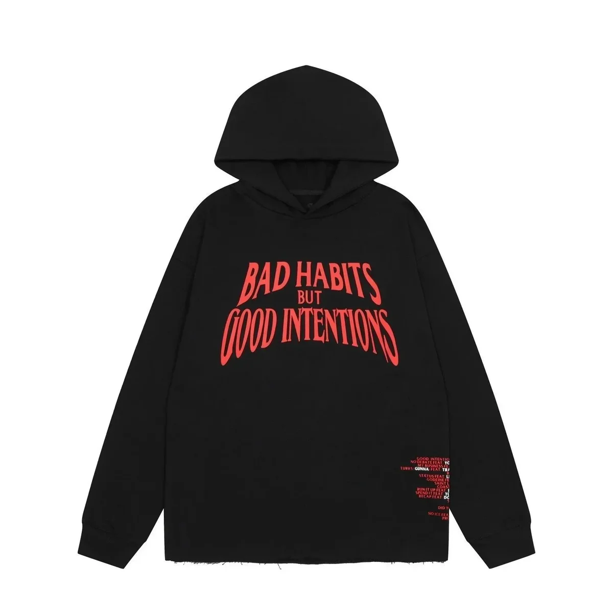Black 'Bad Habits But Good Intentions' Hoodie