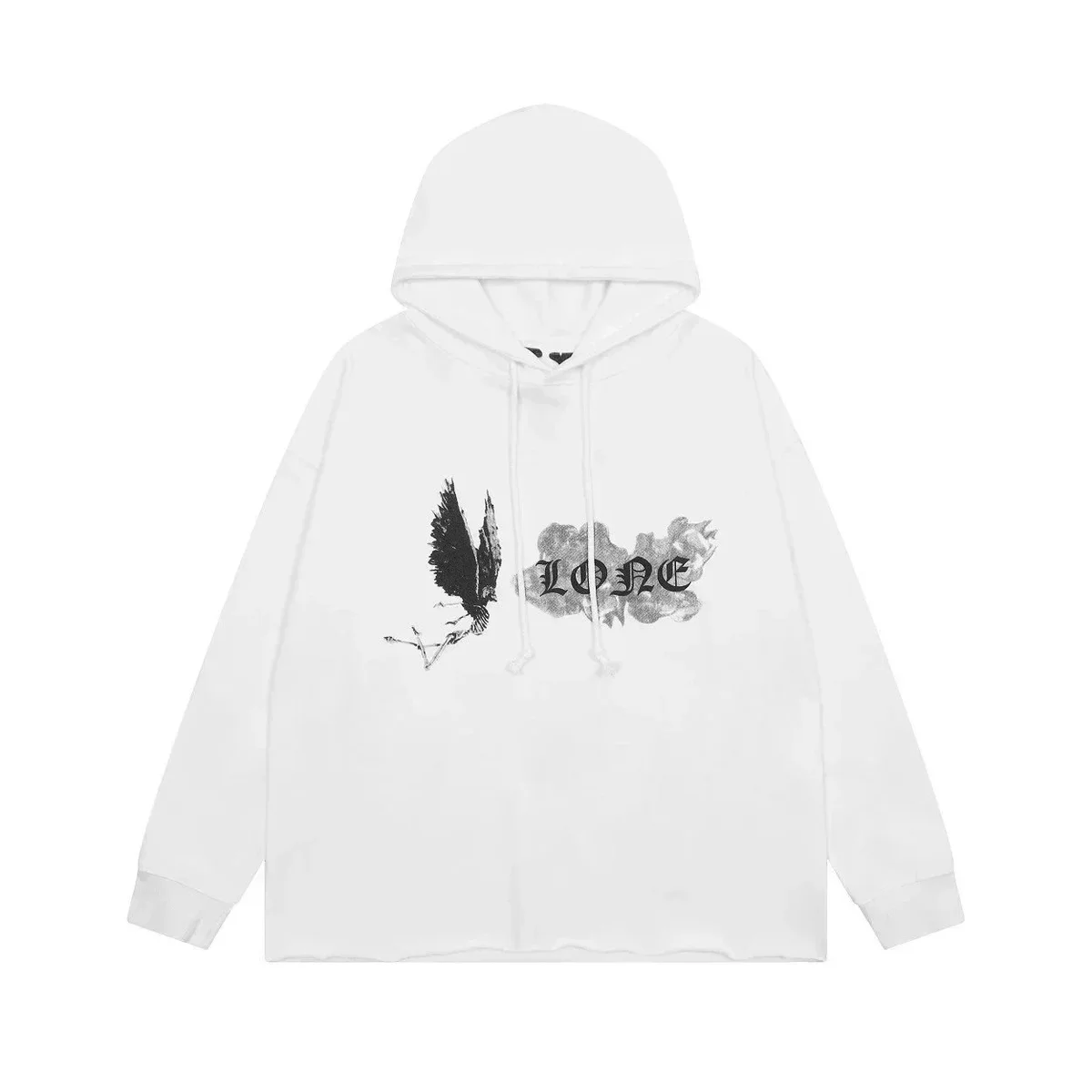 White LONE Graphic Hoodie