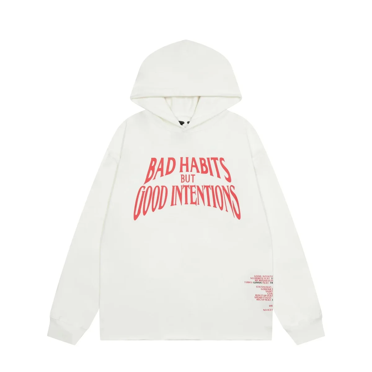 White 'Bad Habits But Good Intentions' Hoodie