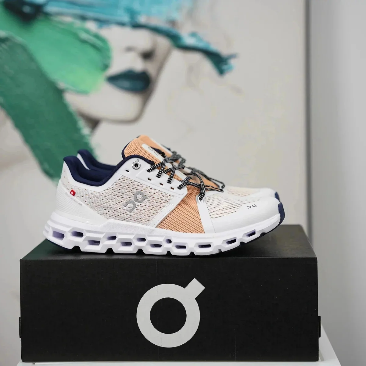 On Running Cloud Cloudmonster White Peach Sneakers