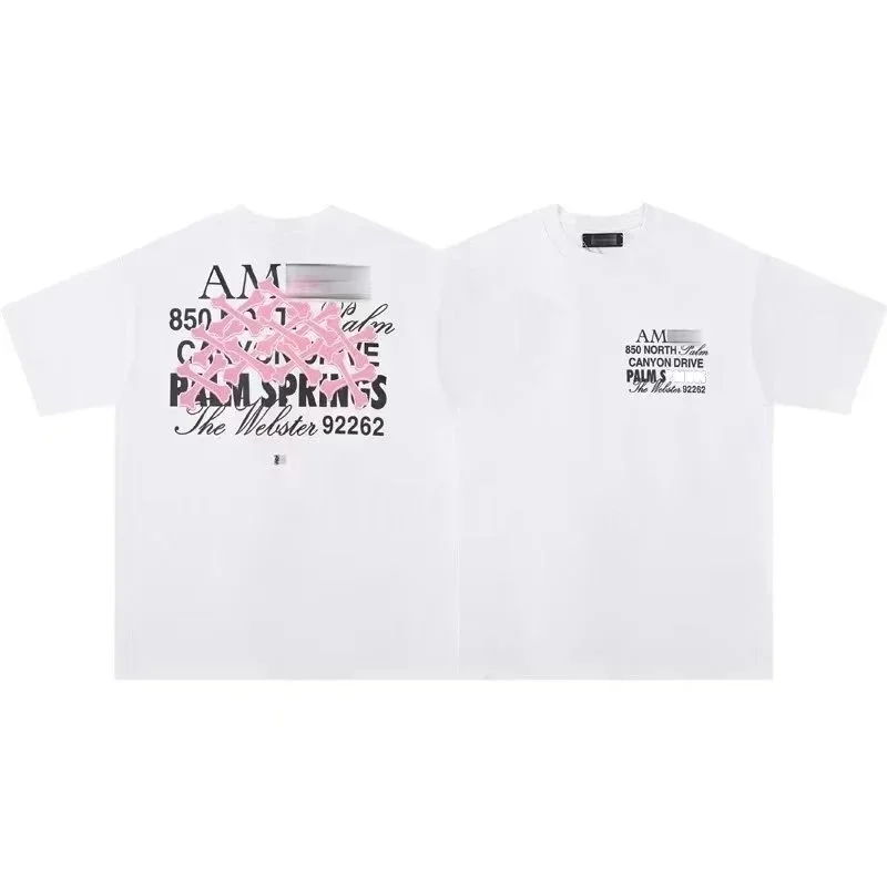 Palm Angels White Pink Bones 002 T-Shirt