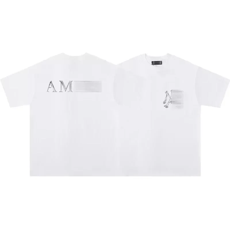 Amiri AM002 White Silver Letter T-Shirt