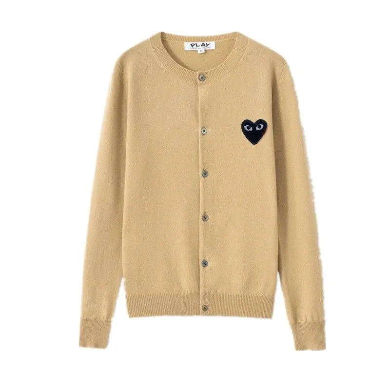 Comme des Garçons Play Beige Heart Cardigan