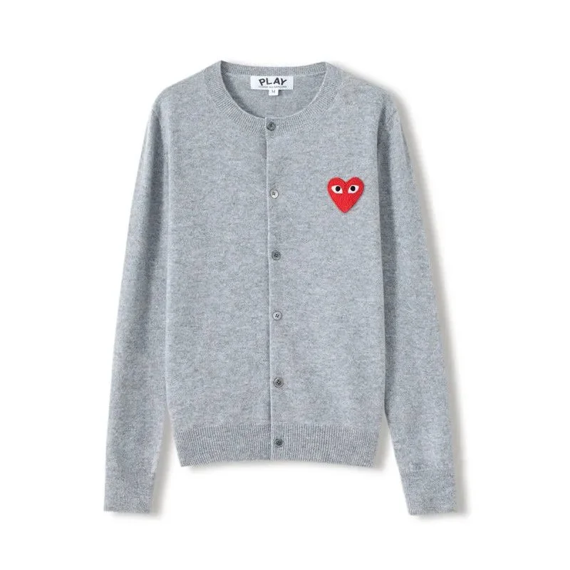 Comme des Garçons PLAY Grey Heart Cardigan