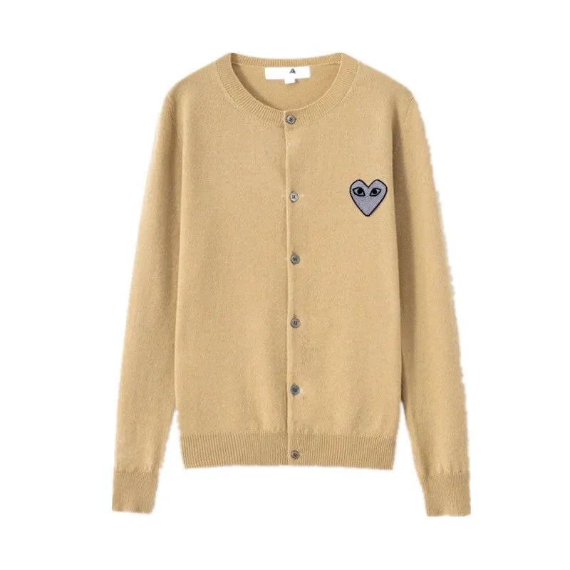 Comme des Garçons CDG Play Camel Heart Knit Cardigan