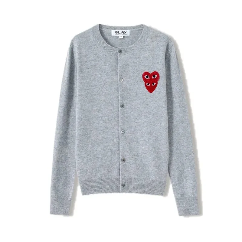 Comme des Garçons Play Cardigan Grey Heart Knitwear
