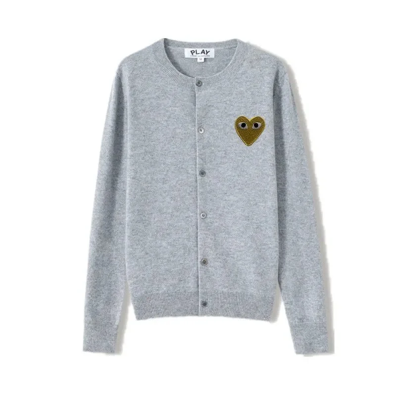 Comme des Garçons PLAY Grey Heart Cardigan