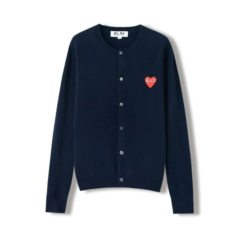 Comme des Garçons Play Navy Heart Cardigan