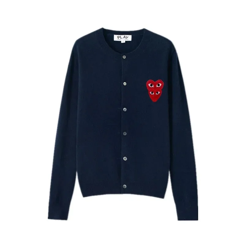 Comme des Garçons Play Cardigan Navy Red Heart