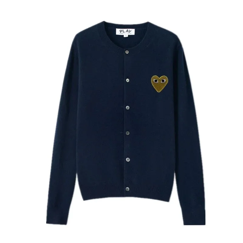 Comme des Garçons Play Heart Navy Cardigan