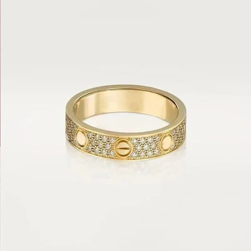 Cartier Love Wide版满天星金色钉位 Ring