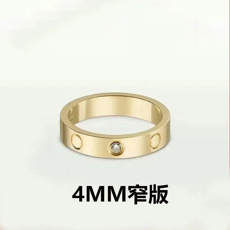 Cartier Love 4MM Narrow Ring Gold Single Diamond
