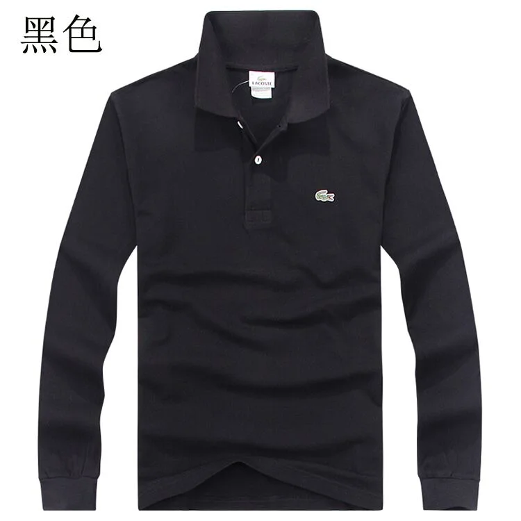 Lacoste Polo Shirt Black Solid Men's Top
