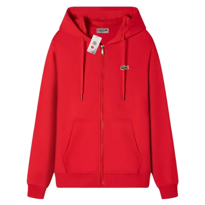Lacoste Red Crocodile Zip-Up Hoodie