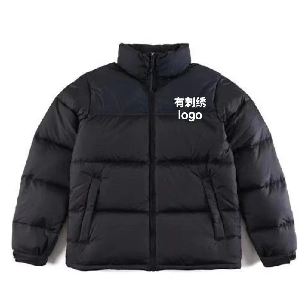 Black Solid Puffer Jacket