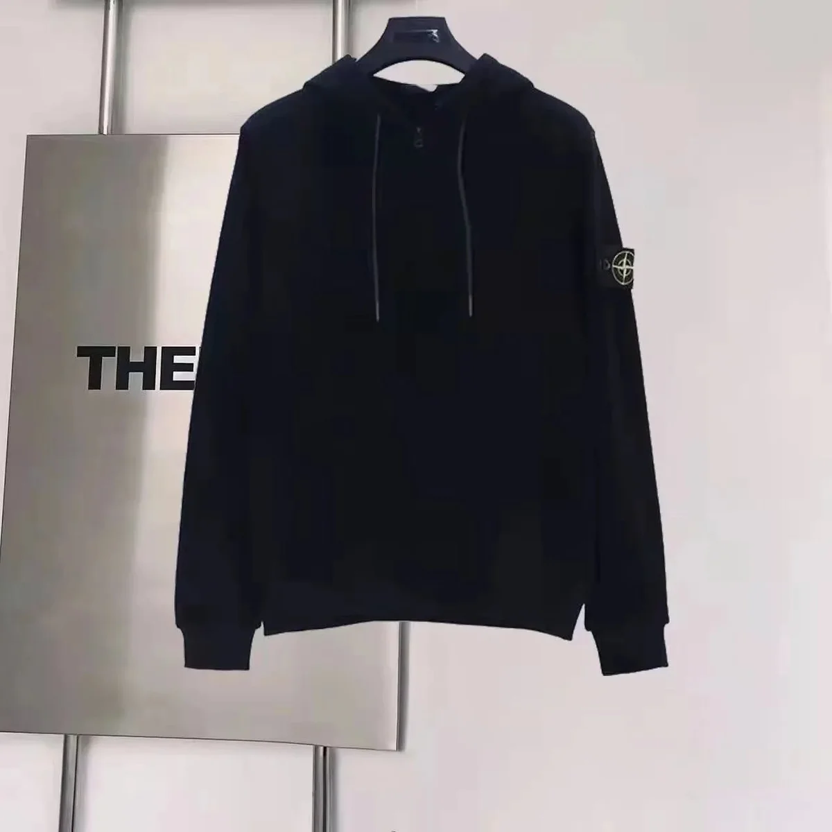 Stone Island 68-15 Black Hoodie with Zipper