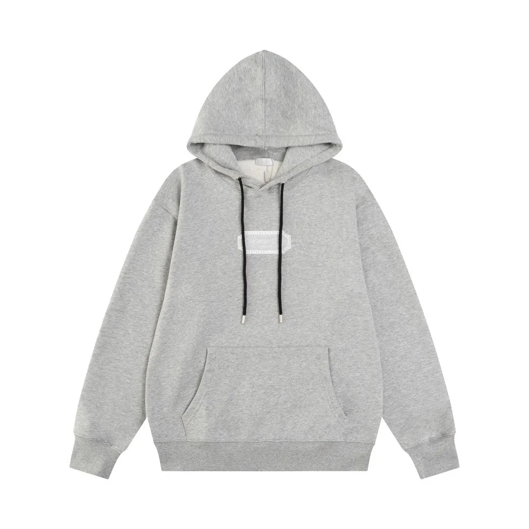 Other Unisex Grey Hoodie with Embroidered Patch Grey - 1
