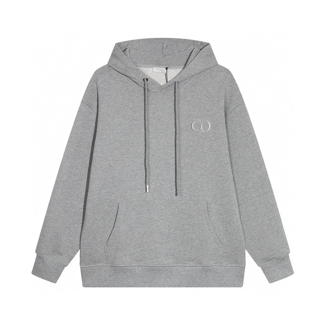 Dior CD Logo Grey Hoodie Sweatshirt
