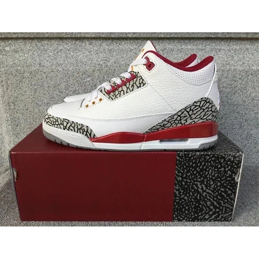 Nike Air Jordan 3 White/Red Cement Sneakers